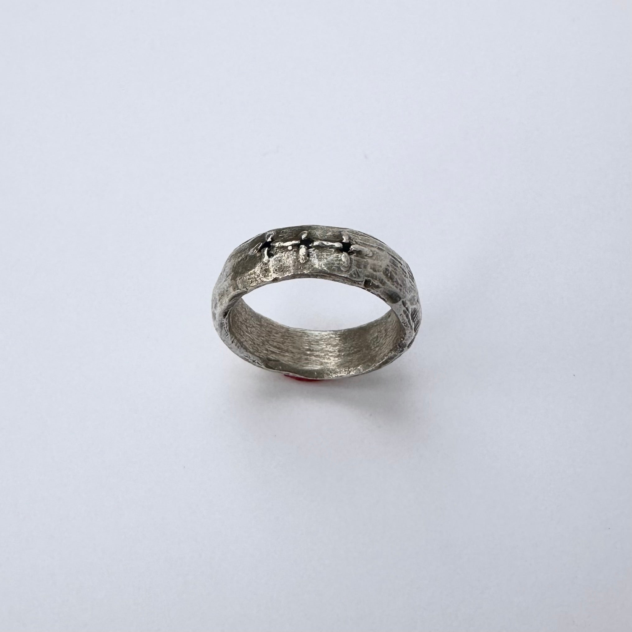 Sapphire Trio Textured Ring